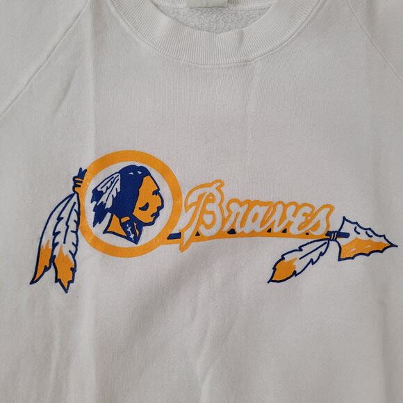 Vintage 90s Braves Raglan Sweatshirt Womens XL/2XL 23x24 White - Picture 11 of 16